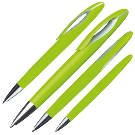 Easy Gifts Dreh-Kugelschreiber aus Kunststoff, apfelgrün, 10 Stück