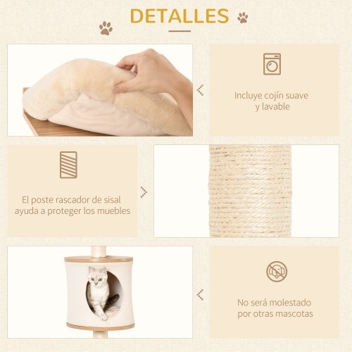 Árvore para gatos PawHut para montagem na parede com plataformas