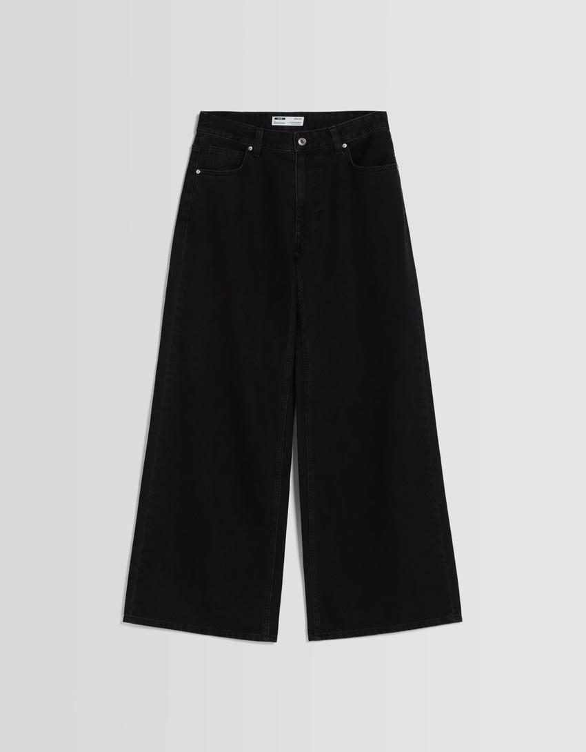 calça jeans de perna larga