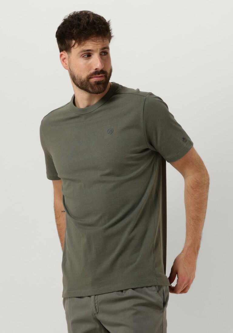 CAST IRON groene cast iron t-shirt short sleeve r-neck heavy co jersey regular fit