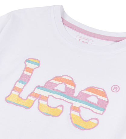 Lee T-Shirt - Stripe Grafik - Bright White