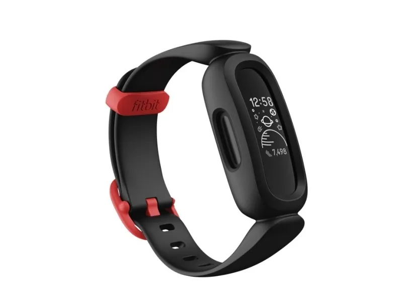 Fitbit Ace 3 - Sort - aktivitetssporer med bånd - silikone - sort/racerrød - display 0.72