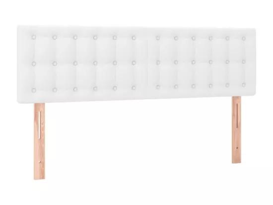 Sommier tapissier et matelas et LED Blanc 140x190 cm Similicuir
