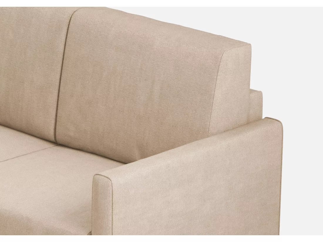 Canapé d'angle moderne italien tissu beige Korane - 5 tailles-Taille 281x221 cm