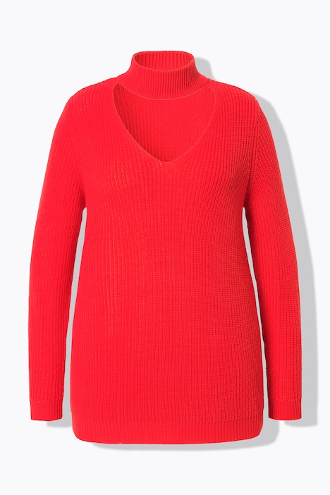 Pullover, Regular Fit, V-Ausschnitt mit Choker