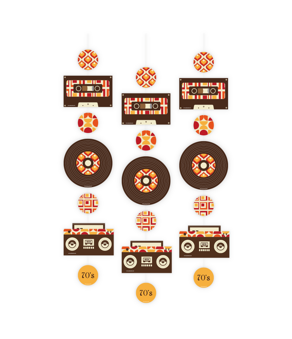 Flower Power Hangdecoratie 1,2m 3st