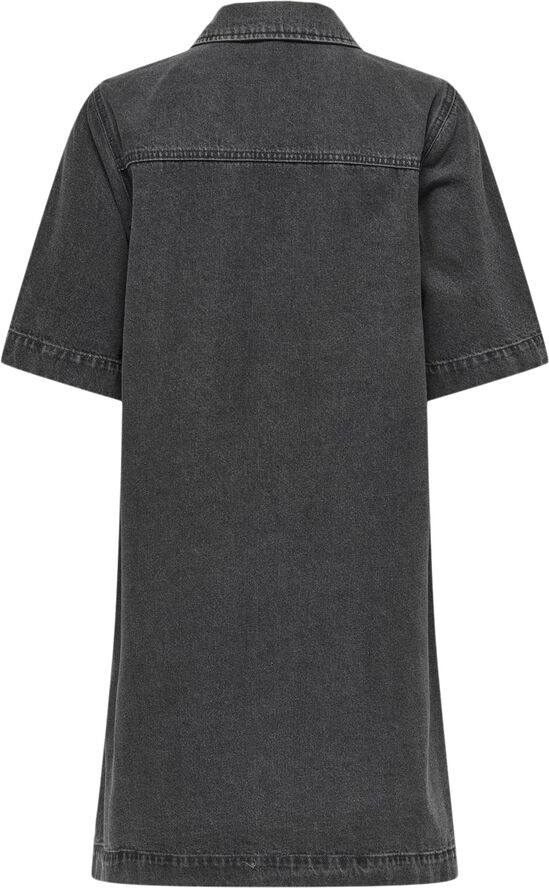 ONLY ONLBELLE S/S BUTTON DRESS DNM GUA Washed black