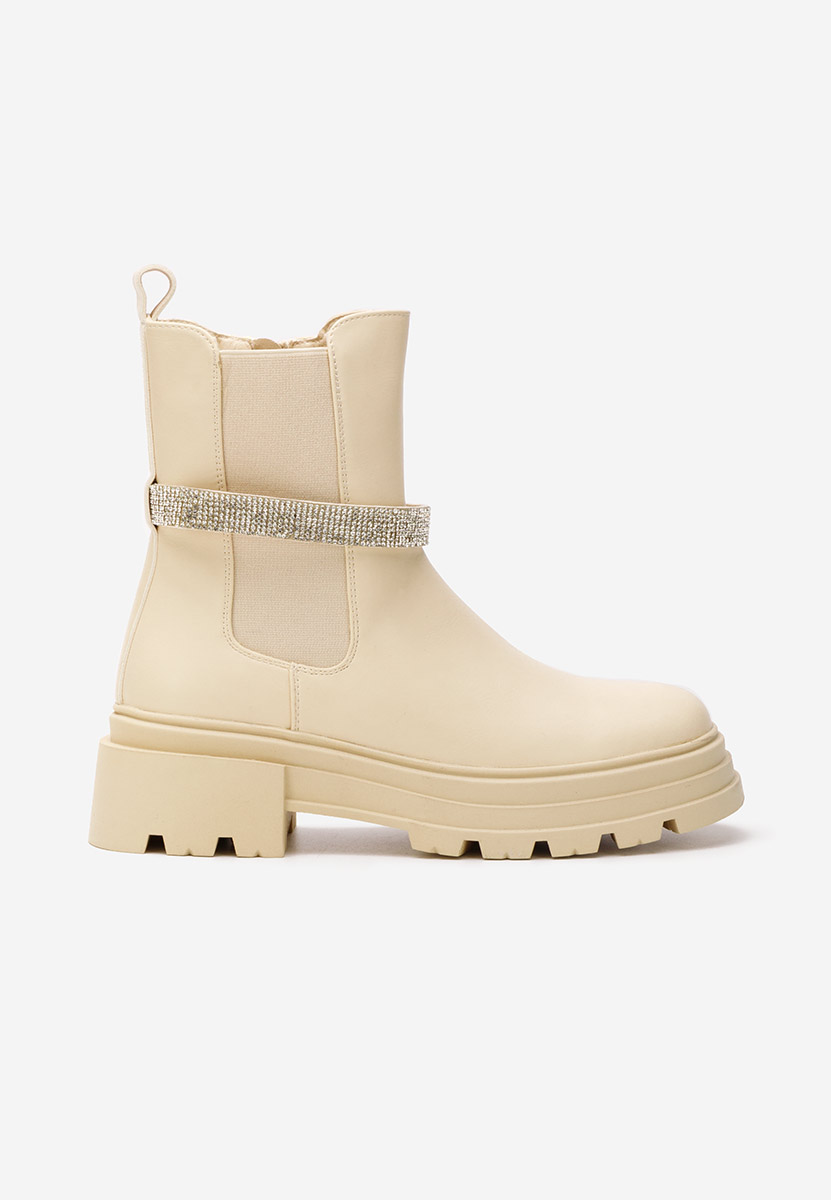 Bottines à plateau beige Marise