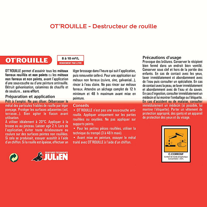 Destructeur de rouille extérieur Julien marbre gris 0,5L