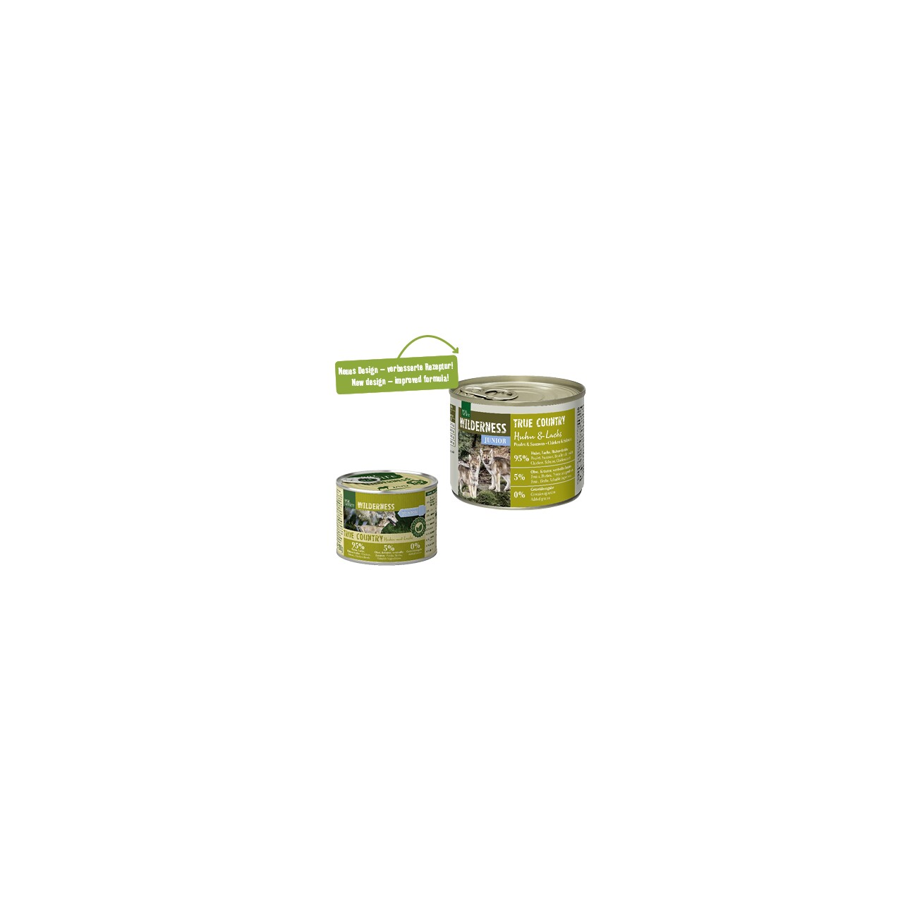 REAL NATURE WILDERNESS Nassfutter Hund, Junior, True Country, Huhn und Lachs 6x200 g