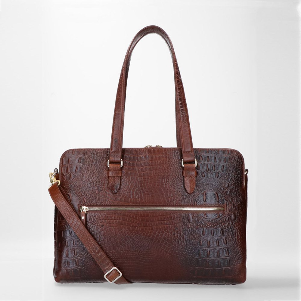 FMME. Charlotte 13.3 Workingbag 3 Pockets Croco brown