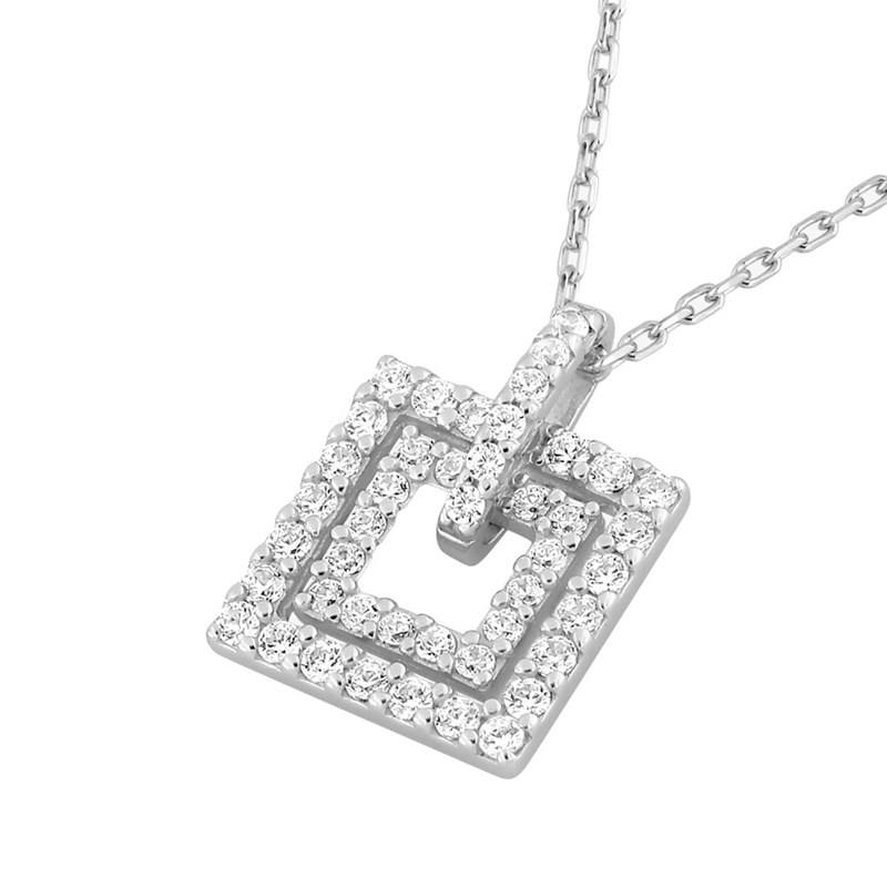 Collier Femme - Oxyde de zirconium - Argent 925 - Longueur : 42 cm