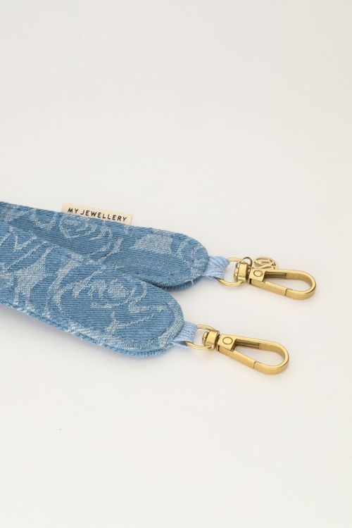 Telefoonkoord met blauwe rozenprint