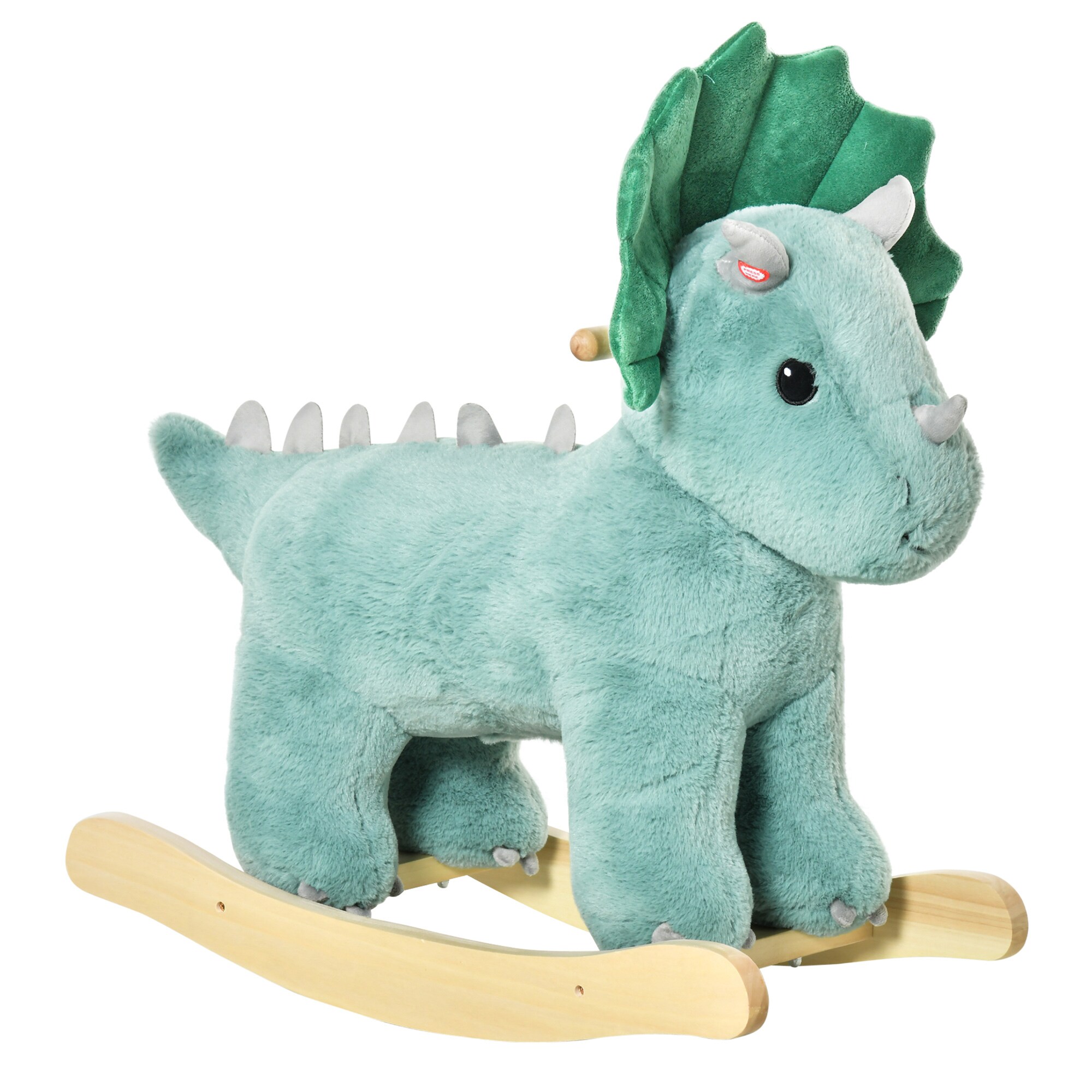 HOMCOM Schaukeltier Spielzeug, Triceratops, Wal Dunkelgrün 64 x 30 x 54 cm (LxBxH)