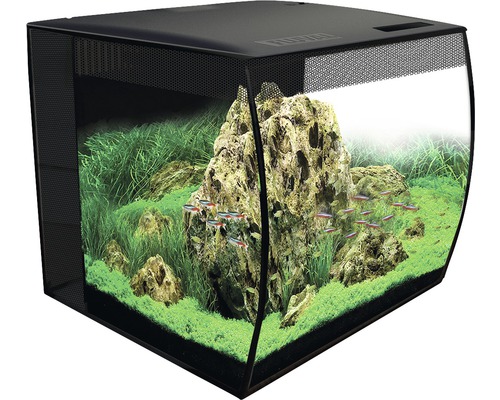 Fluval Flex 57L aquarium met LED-verlichting, filter, pomp (zonder kast), zwart