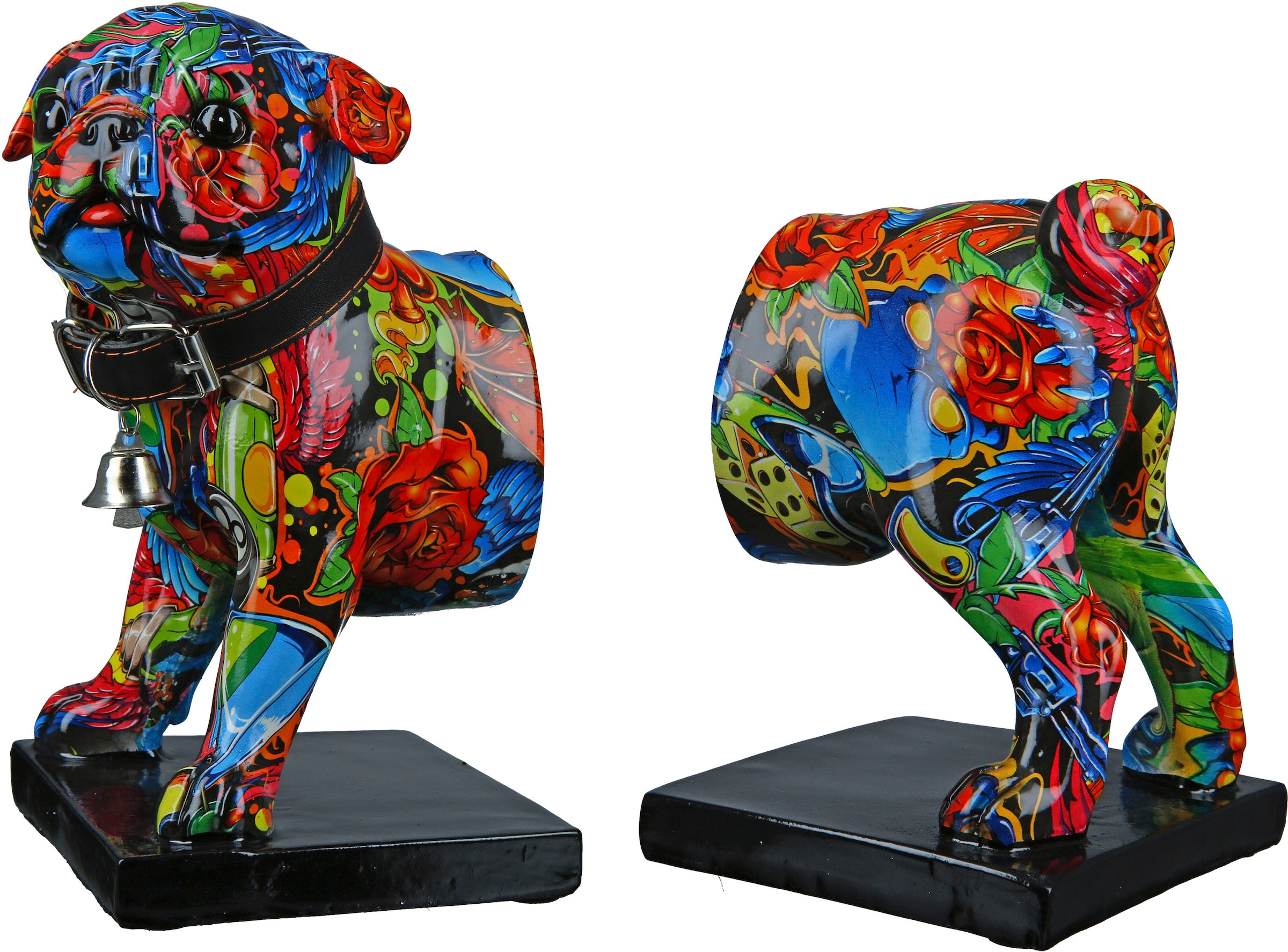 Casablanca by Gilde Tierfigur »Buchstütze 2er-Set Mops Street Art« Graffiti-Design