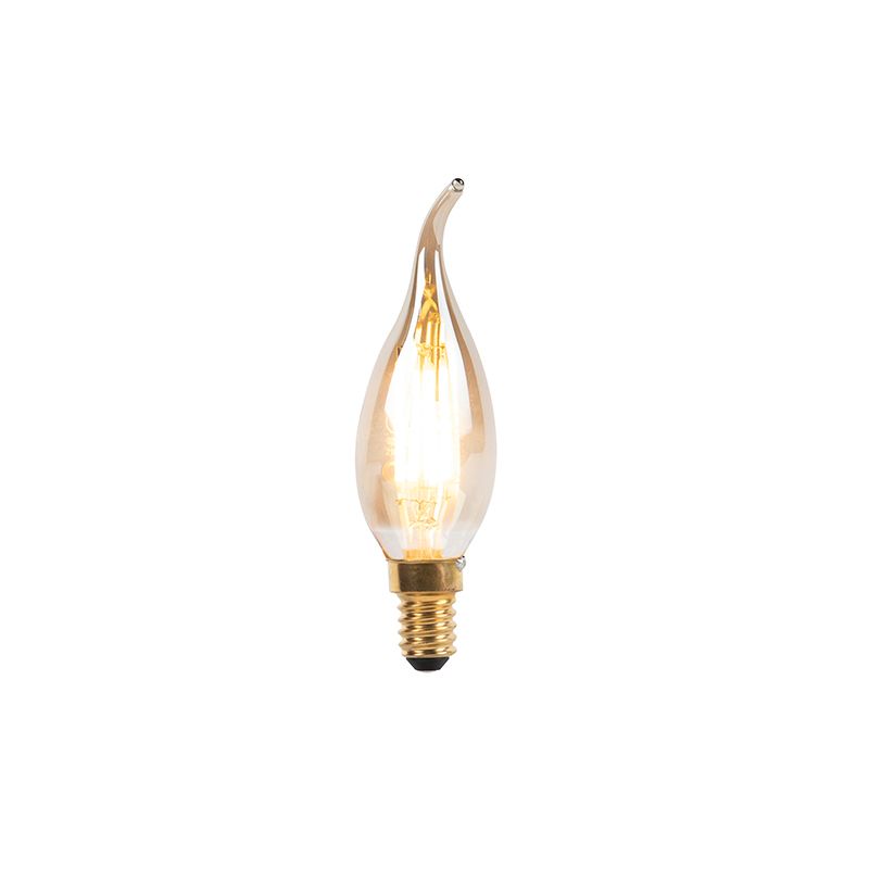 Set van 5 E14 dimbare LED filament tipkaarslamp 240V 3W 250 lm