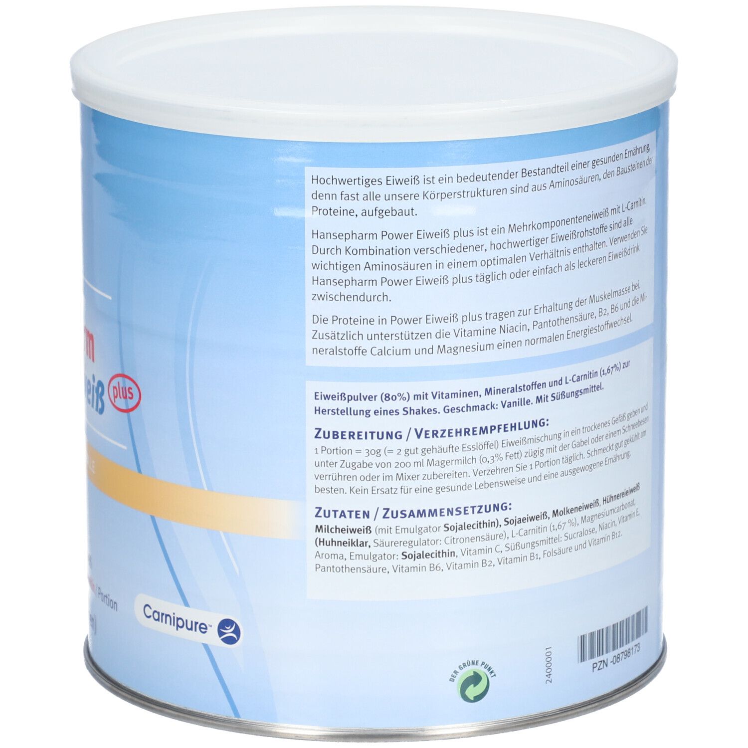 Hansepharm Power Eiweiß Plus Vanille-Geschmack