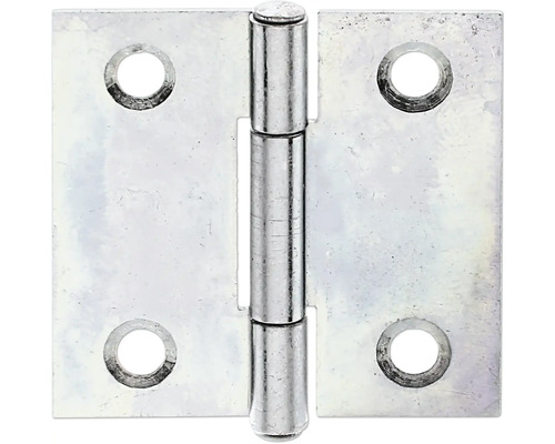 Halfhoge scharnier met geklonken messing pen, 31,5 x 31 mm, sendzimir verzinkt