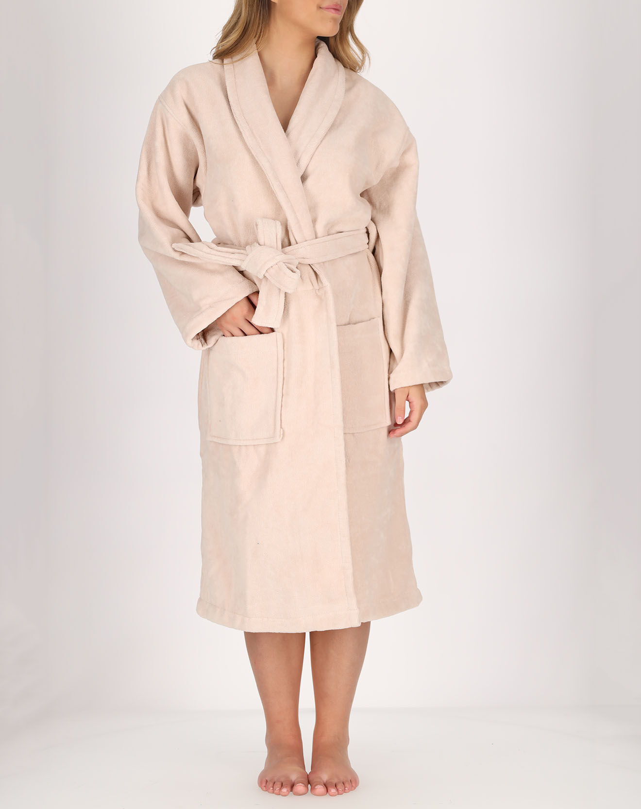 Soft by Perle de Coton Peignoir Femme en coton et velours ficelle