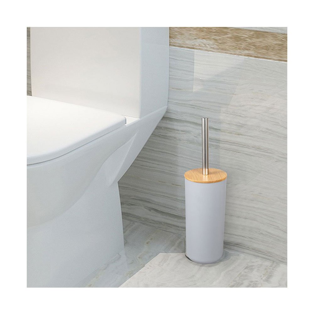 (7-tlg. Set) Bambus Badezimmer Accessoire Bad Essentials - Weiss / Braun