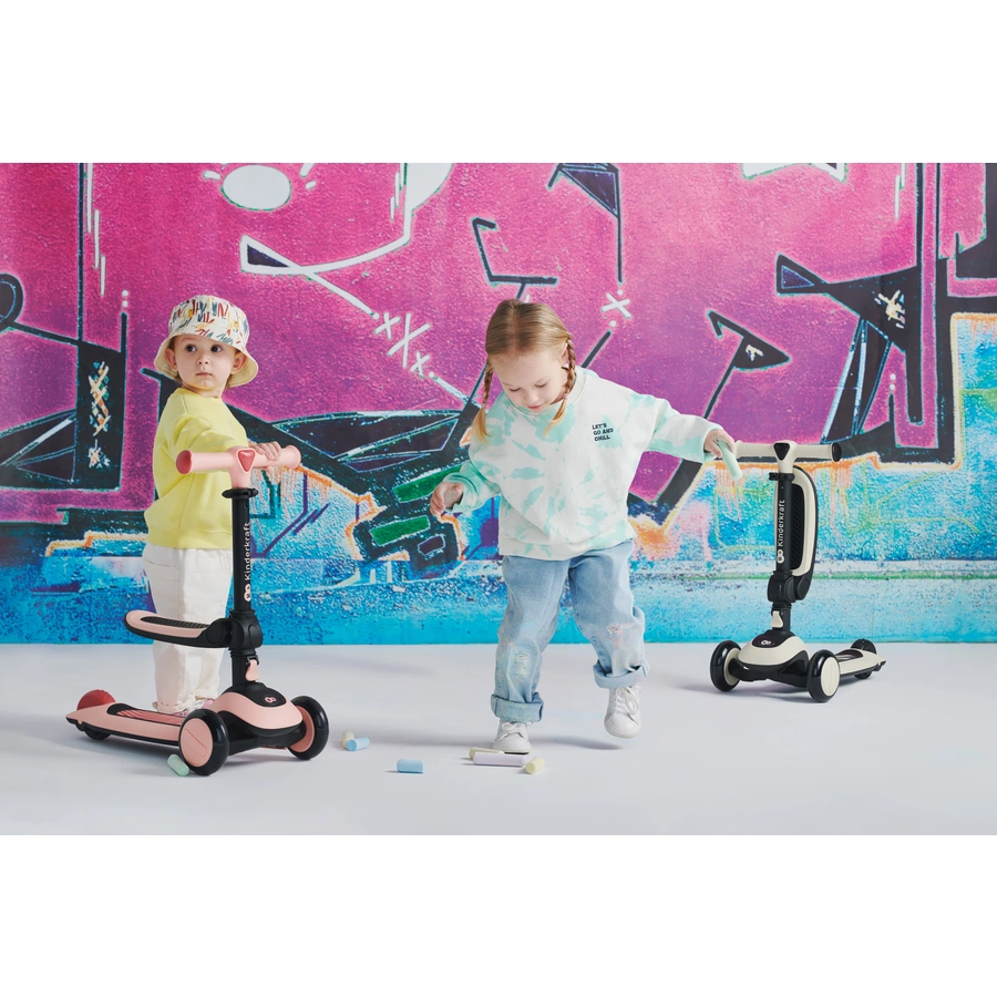 Kinderkraft 2 in 1 Laufrad & Roller Halley Rose pink