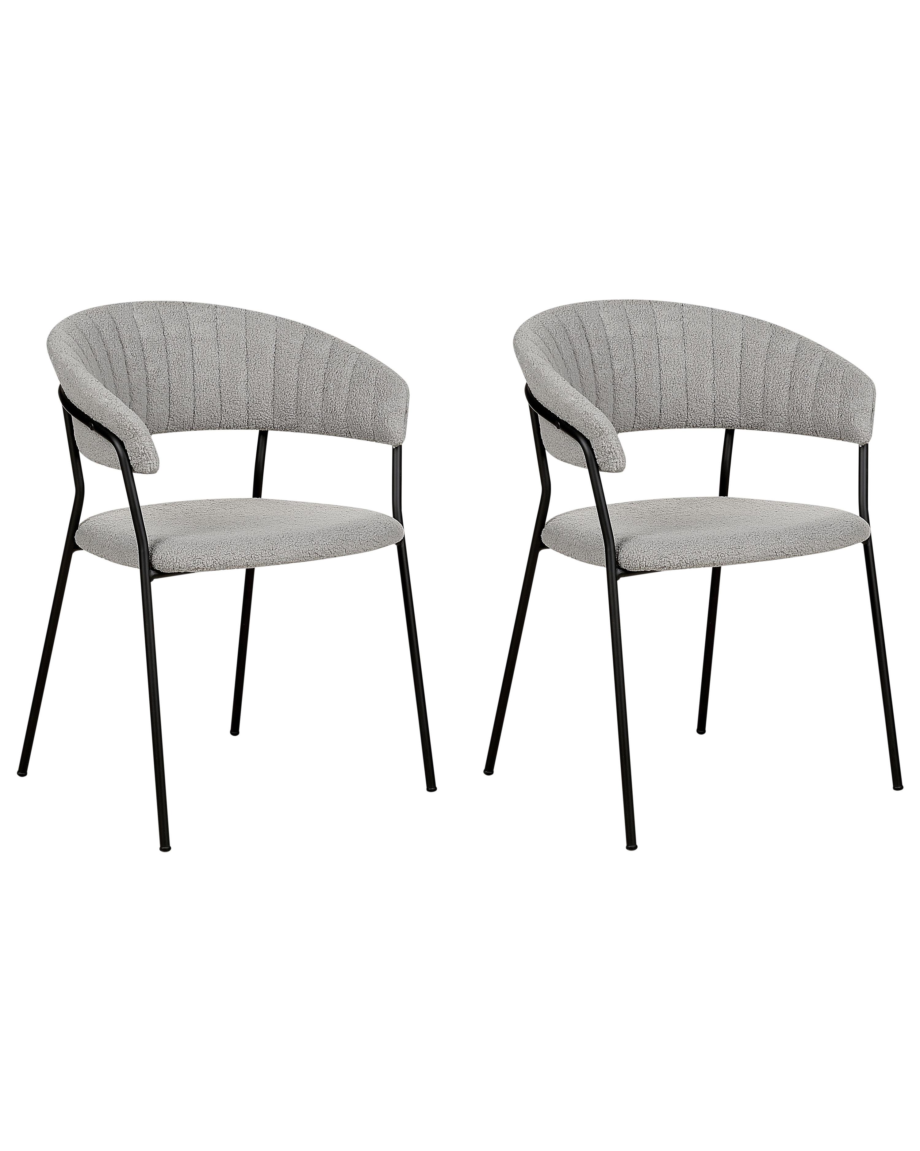 Set van 2 eetkamerstoelen MARIPOSA Bouclé Grijs