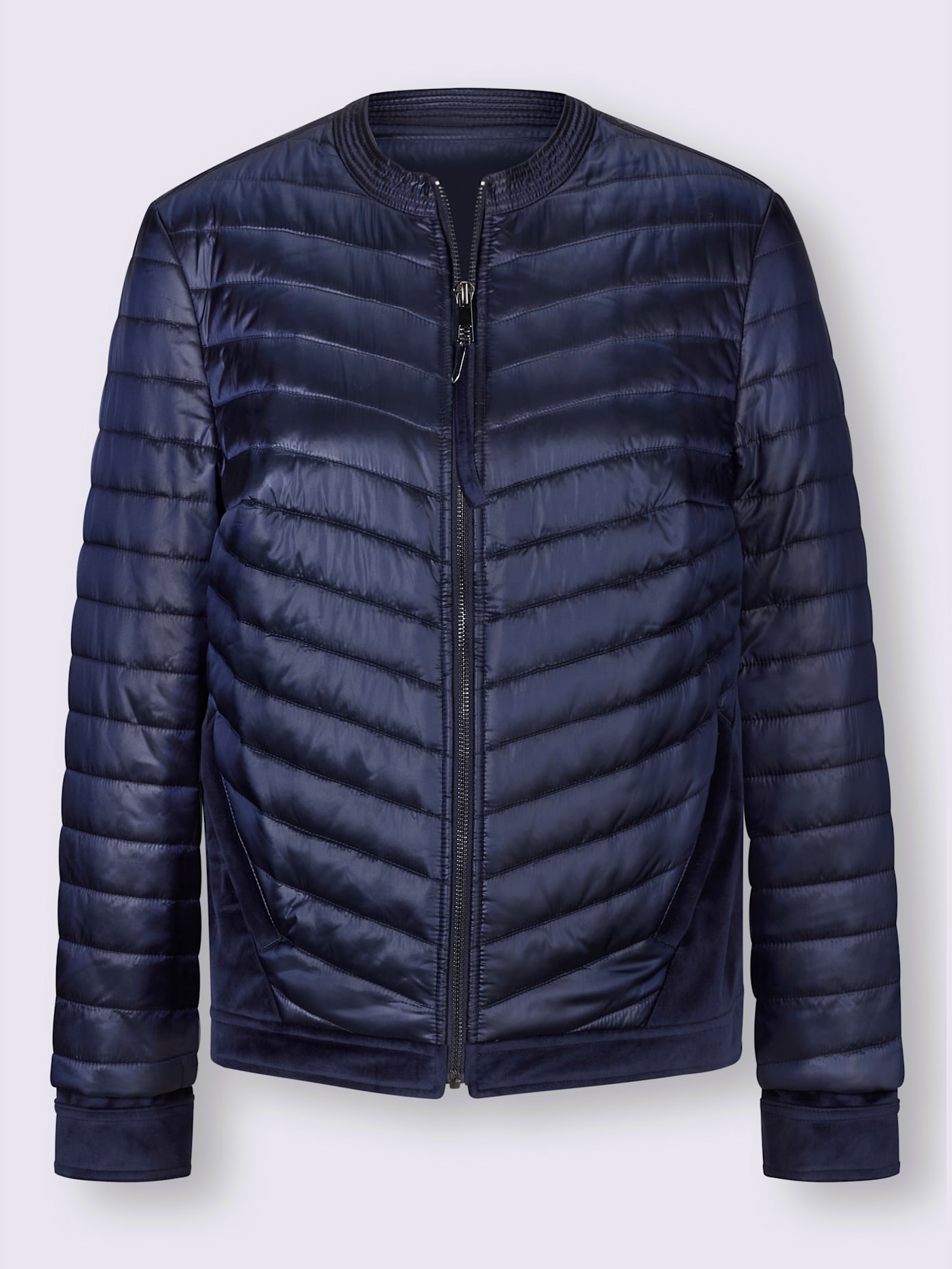 Blazer matelassé avec détails en velours élégants
