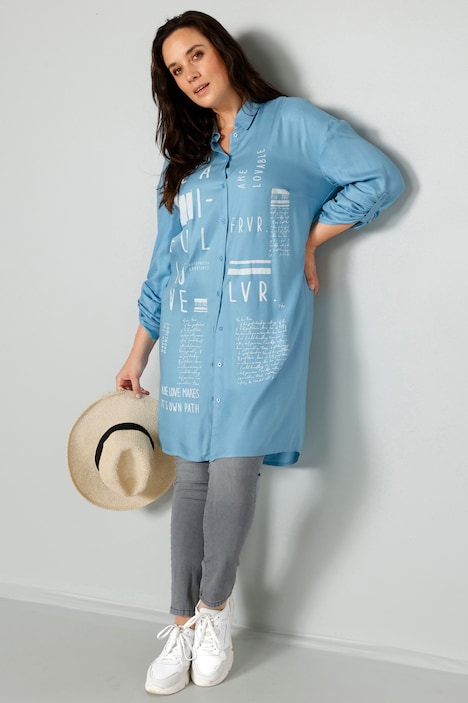 Longbluse, Hemdkragen, Langarm