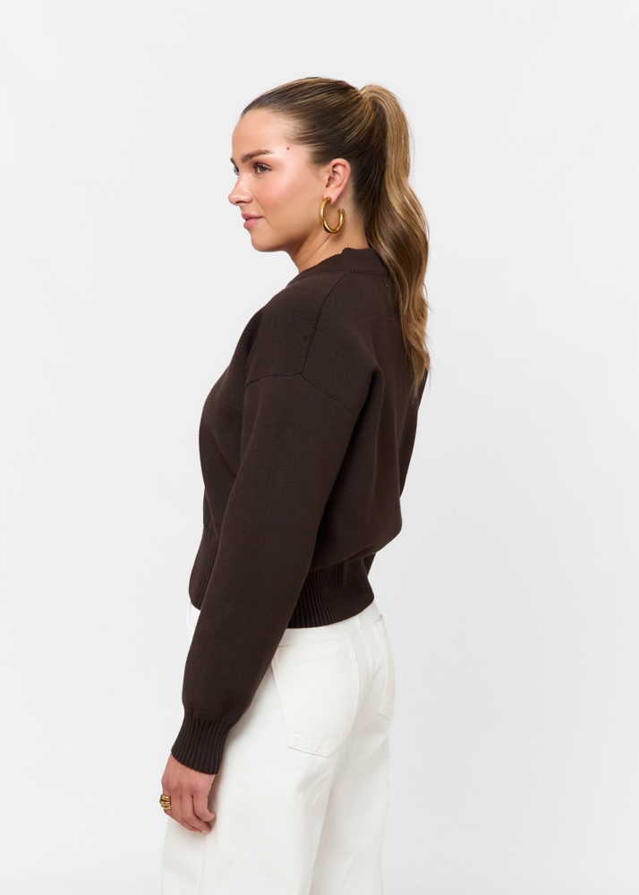 Suus vest choco bruin