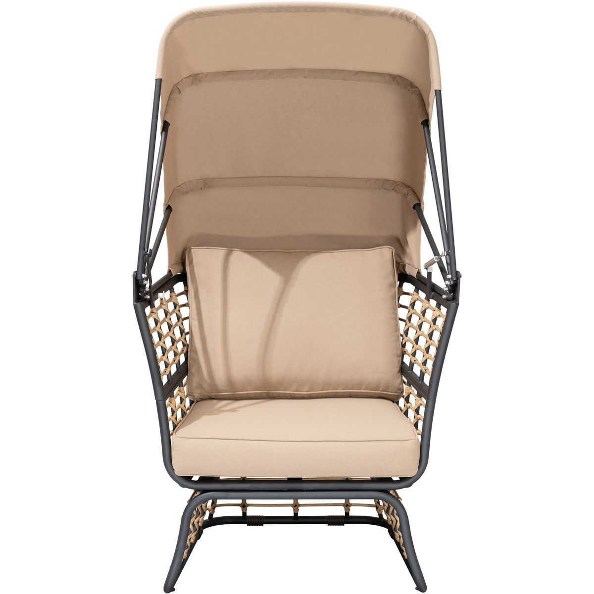 Relaxsessel PAROS - schwarz-beige - mit Sonnendach