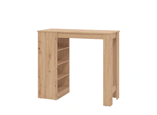 Home affaire Bartisch »Valence, 120x50x150 cm, Küchentisch, Bartresen, Stehtisch, Bartheke« mit 4 Regalfächern, Eiche-Optik oder Weiss, Stilvoll und zeitloser