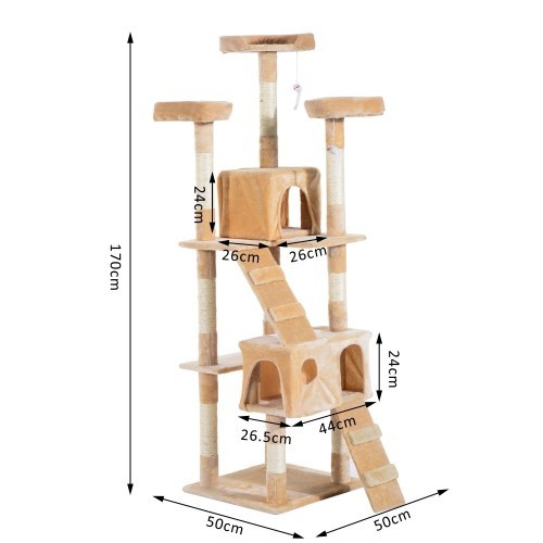 Centro de atividades PawHut Scratching Tree, bege