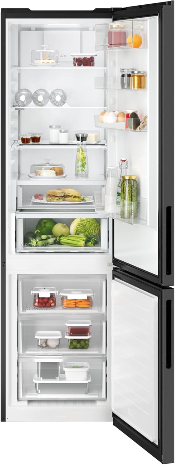 AEG ORC7P361CL 7000 GreenZone+ Freistehende Kühl-Gefrierkombination - 362L,2020mm,NoFrost,LED-Beleuchtung,Inverter Kompressor,ExtraChill Schublade,TwinTech,MultiFlow,Black Matt