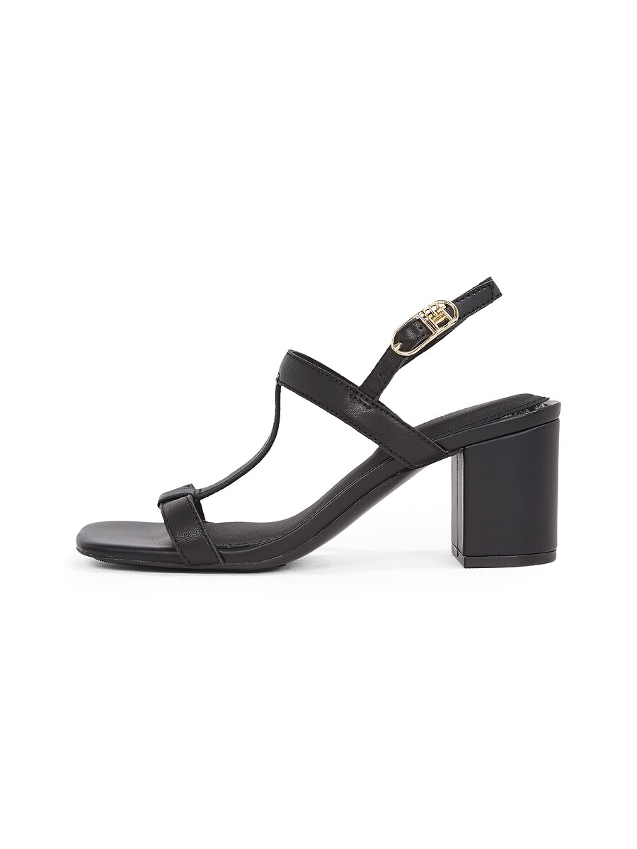 TOMMY HILFIGER<br>Sandálias de couro com salto
