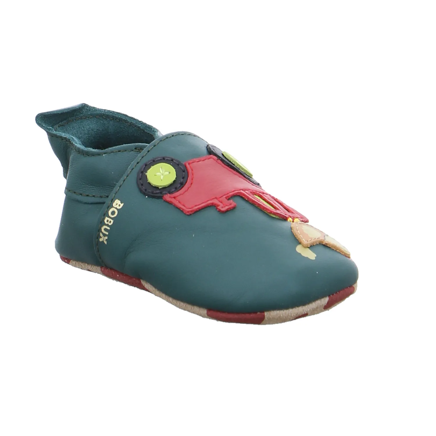 BOBUX Krabbelschuh Grün Leder