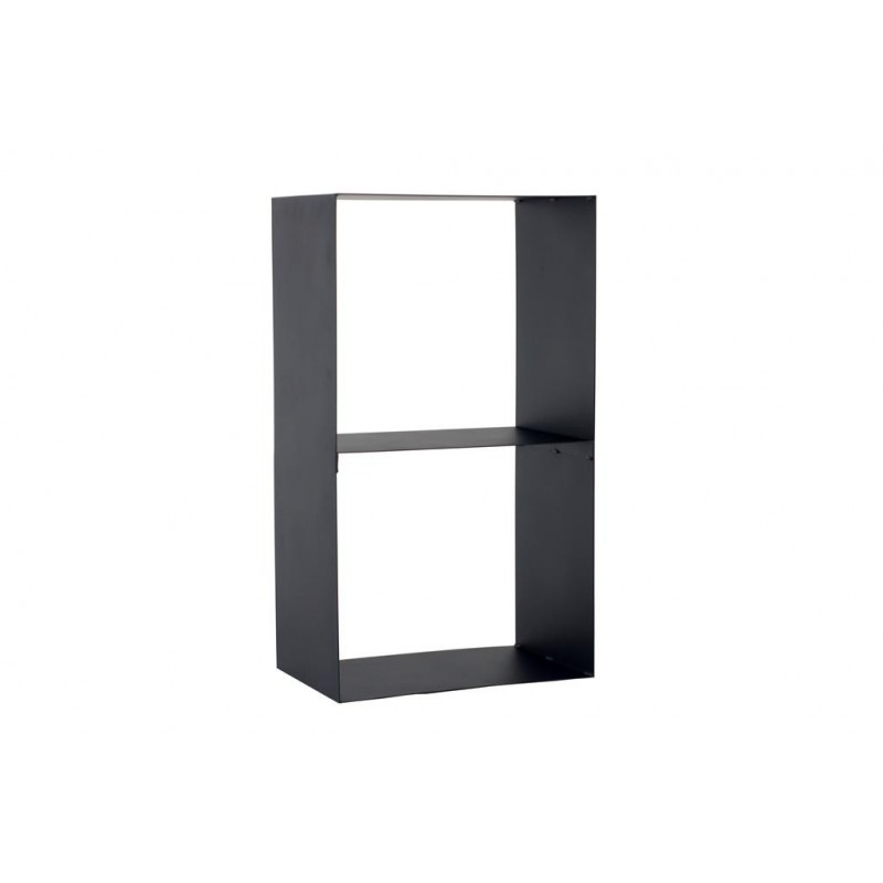 Range bûches casey en acier noir à 2 étages 45x30x80 cm