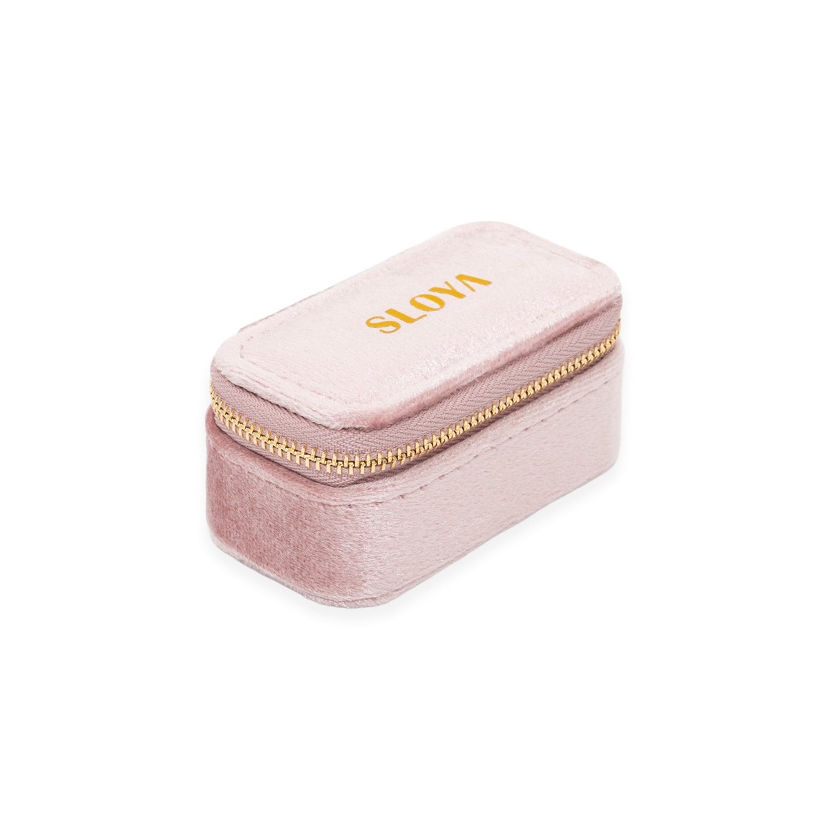 Mini boîte à bijoux velours rose pêche