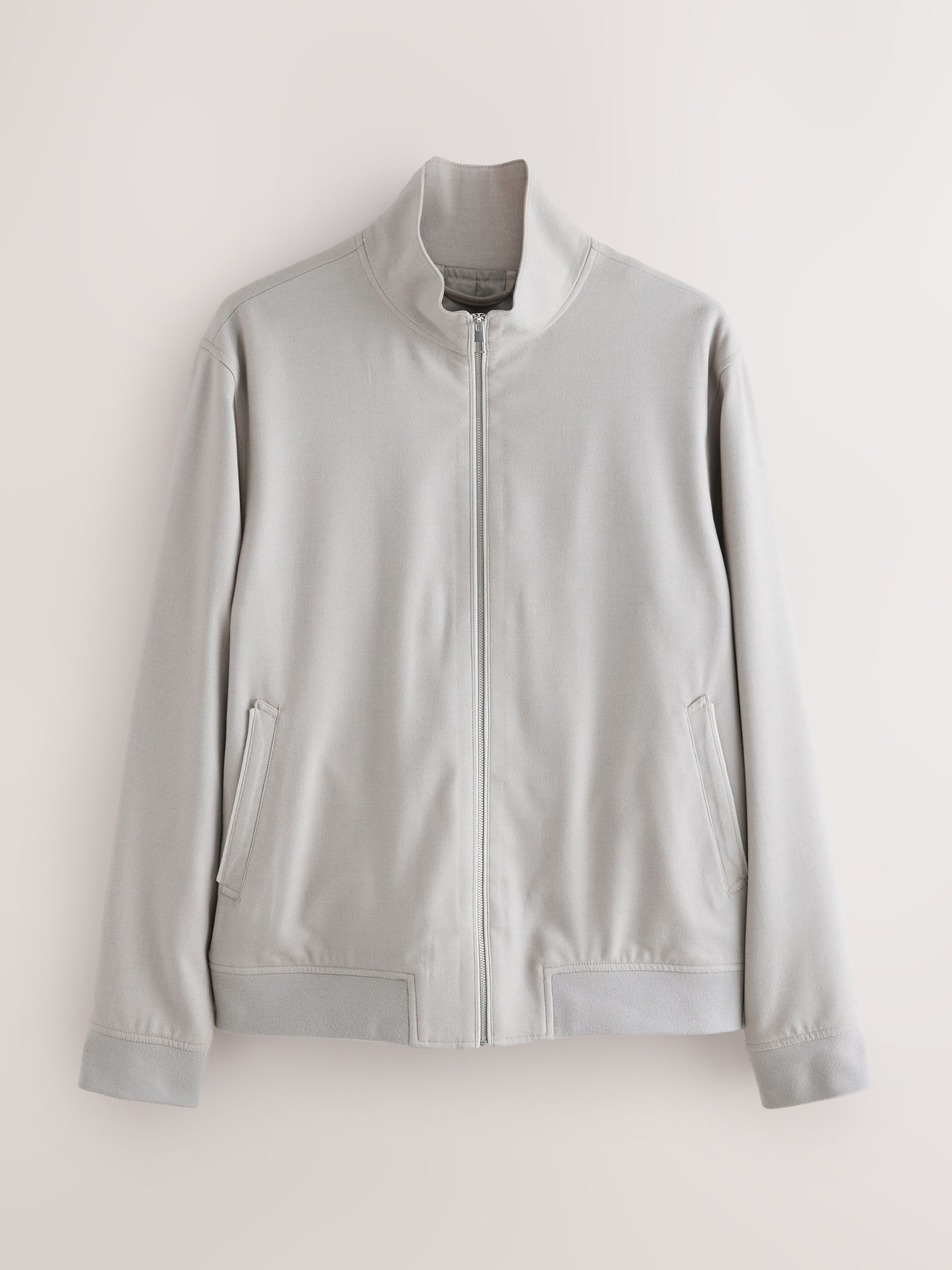 Neutraal - Smart Soft Touch Funnel Neck Jacket With Faux Suede Trim Detail