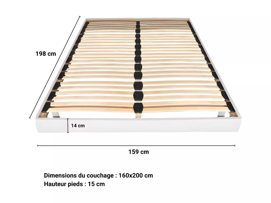 Sommier sur pied SOMKIT 160x200 / Blanc