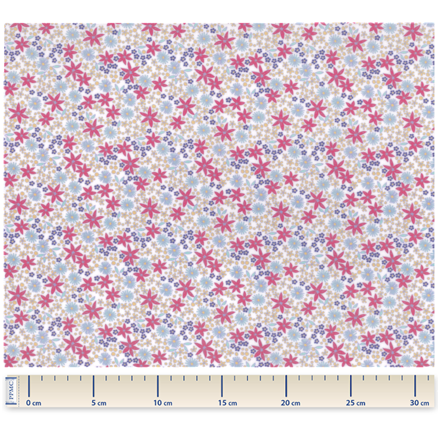 Tissu Enduit Au Mètre Ex2304 Badiane Fuchsia Blanc