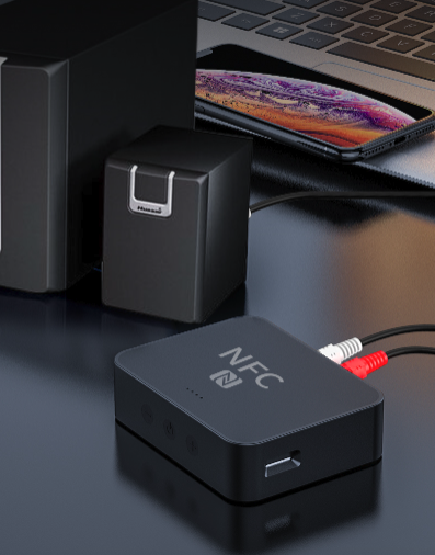 2in1 NFC Bluetooth 5.0 HD Audio Receiver mit 3.5mm Klinke / Cinch und Micro SD Slot - Schwarz