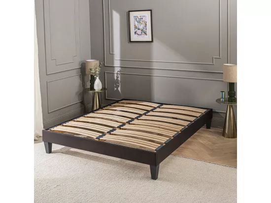OLYMPE LITERIE | Sommier à lattes en bois KIT15 120x190 cm | Coloris Gris anthracite | Livré en kit