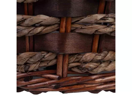 Pot en osier marron 27x27x17h cm