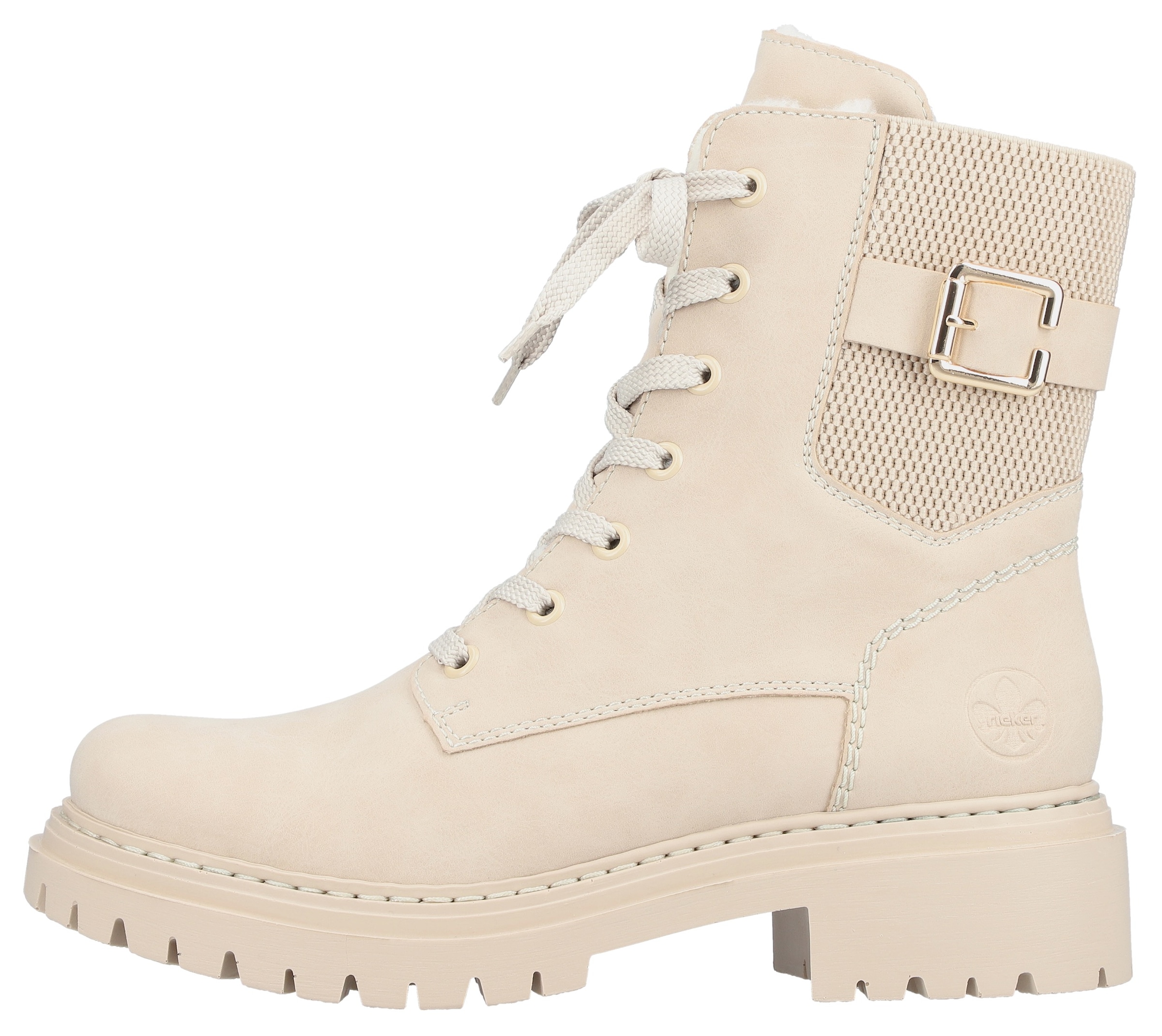 Rieker Winterstiefelette  , Schnürstiefelette, Schnürboots, Profilsohle mit Stretch am Schaft