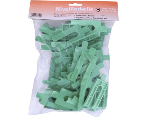 Groene nivelleringswiggen, 5 mm, zak van 50 stuks