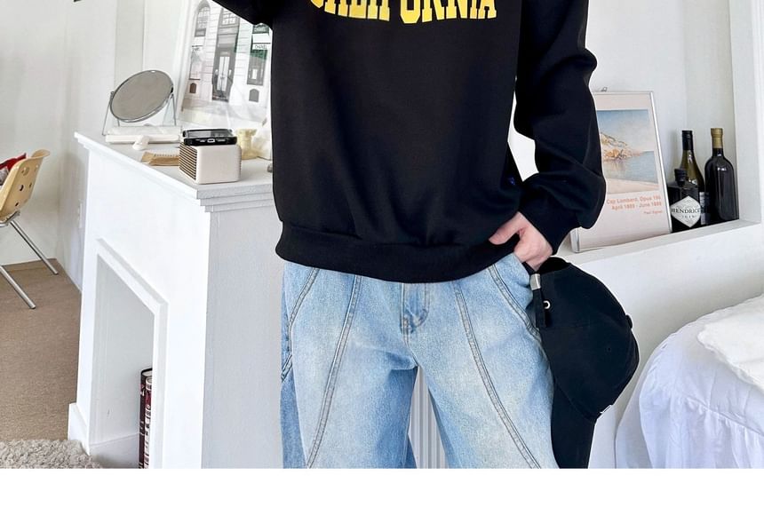 SeoulPop - Sweatshirt met losse pasvorm en letters