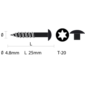KARWEI compactplaatschroef rvs wit 4,8x25 mm (15 stuks)