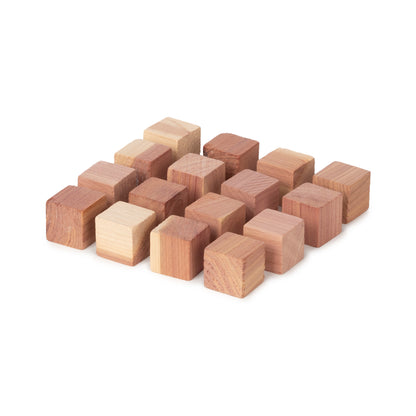 Lot de 16 cubes antimites en cèdre naturel Oregon