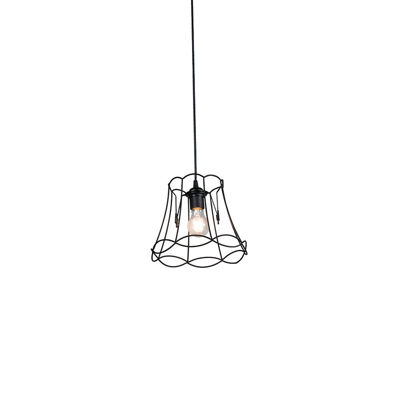 Retro hanglamp zwart 20 cm - Granny Frame